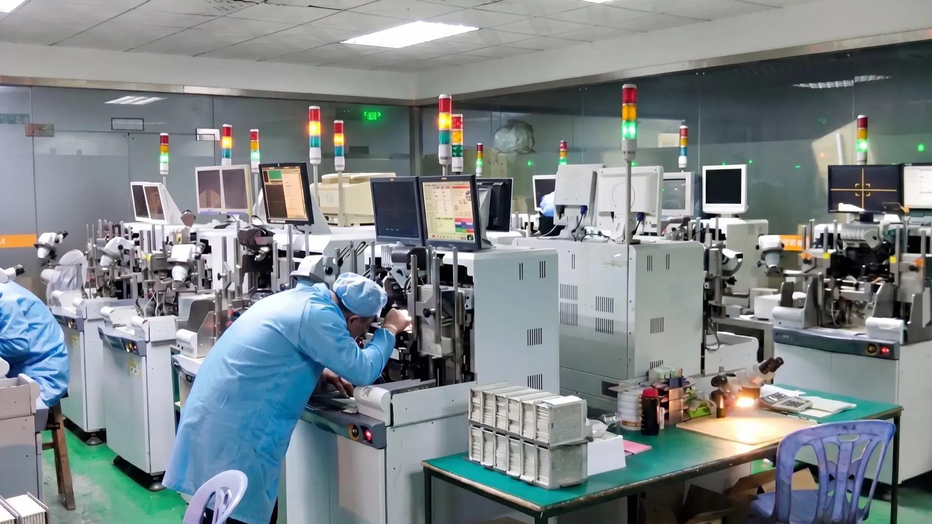 A busy SMT and assembly line inside an addressable LED factory, the production capacity a buyer should verify before committing to long-term supply