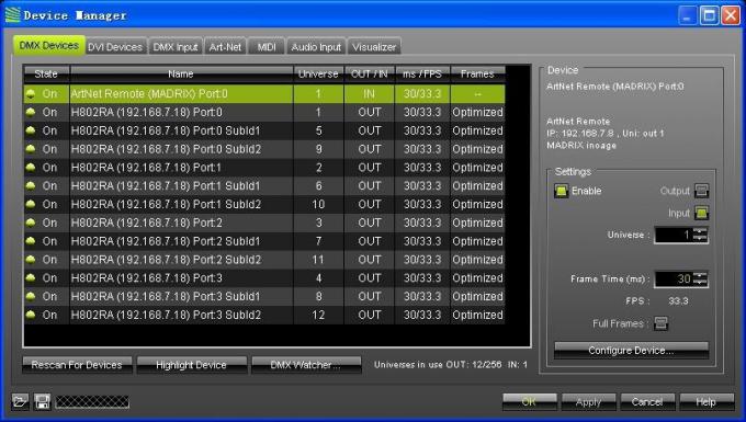 4096 pixels Salve DMX LED Controller H802RA 4 Ports Aluminum Alloy Material 12
